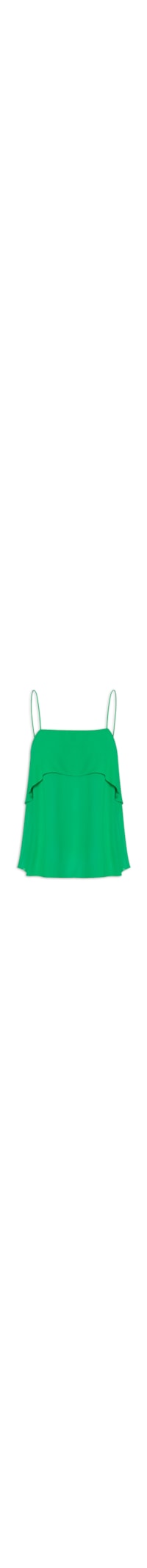 Blusa Feminina Decote Babado Folha - Verde