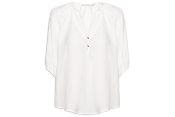 Blusa Feminina Decote Botões - Branco