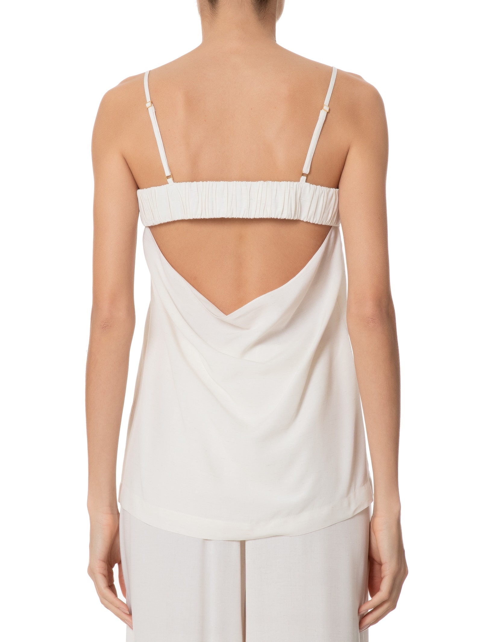 Blusa Feminina Decote Costas Degage Off White Dress To