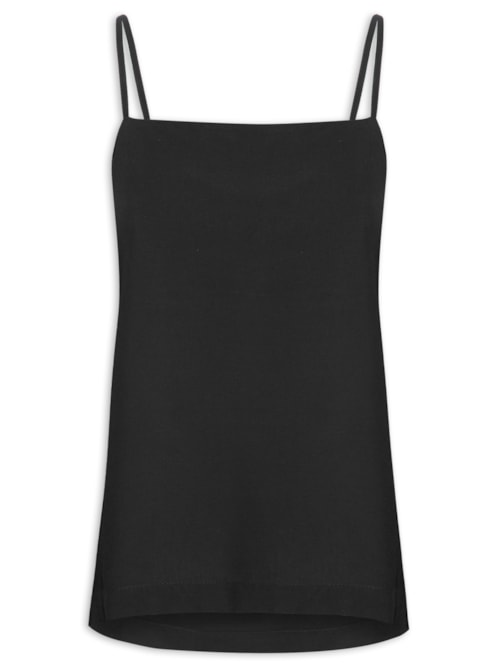 Blusa Feminina Decote Costas Degagê - Preto