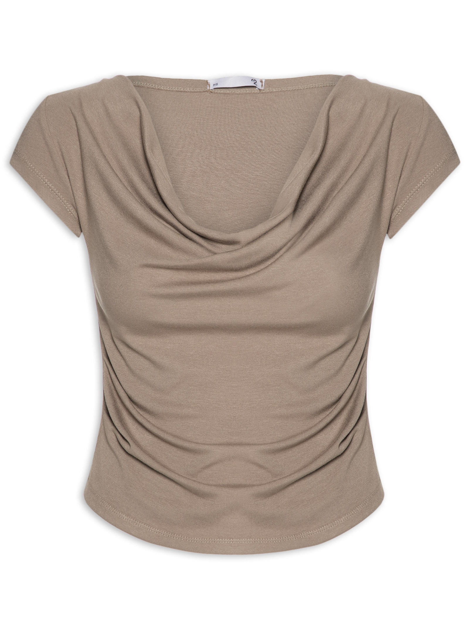 Blusa Feminina Decote Degagê Bege '2Essential
