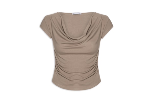 Blusa Feminina Decote Degagê - Bege