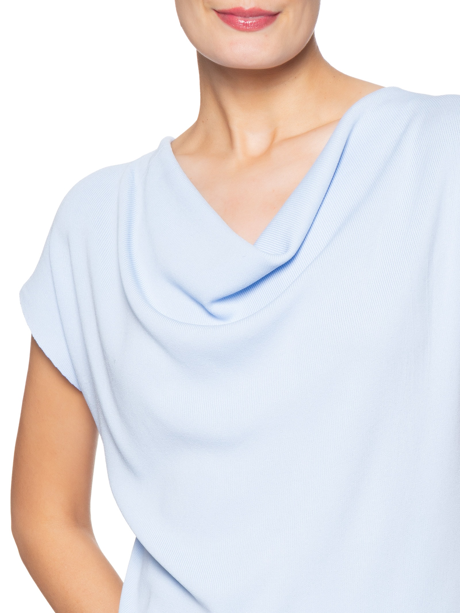 Blusa Feminina Decote Degagê Em Tricot Azul '2Essential