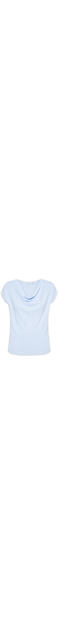 Blusa Feminina Decote Degagê Em Tricot - Azul