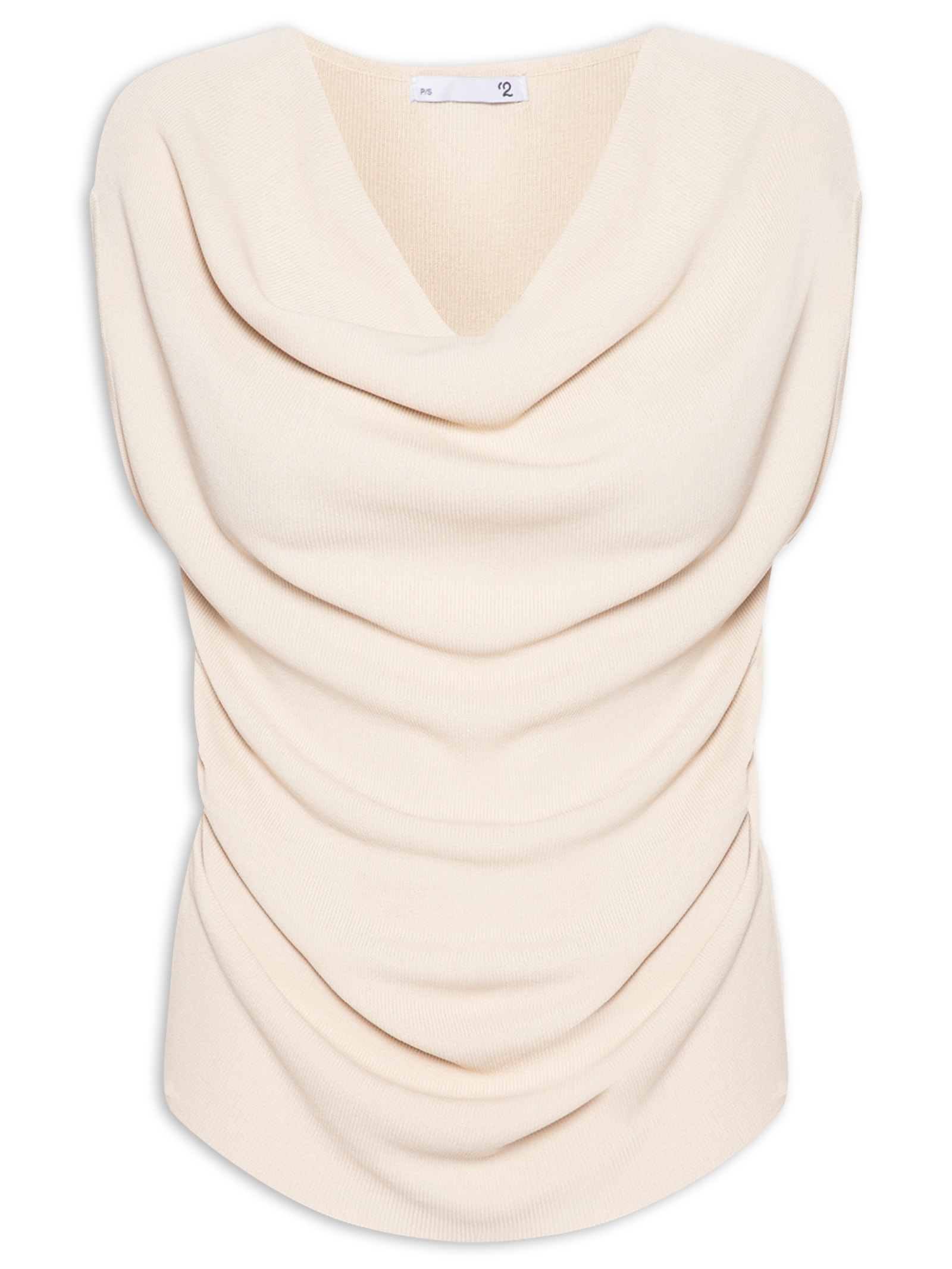 Blusa Feminina Decote Degagê Em Tricot Bege '2Essential