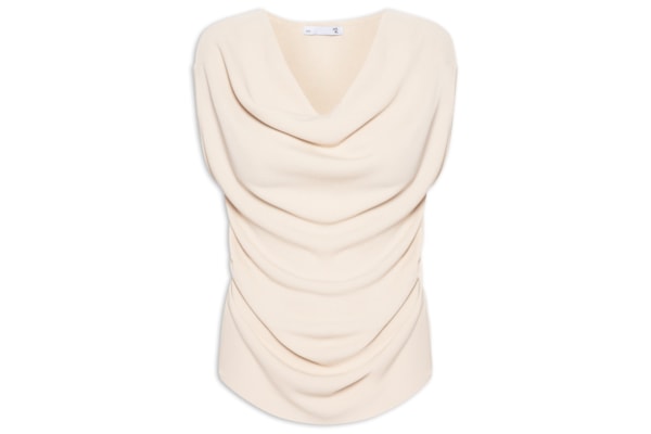 Blusa Feminina Decote Degagê Em Tricot - Bege