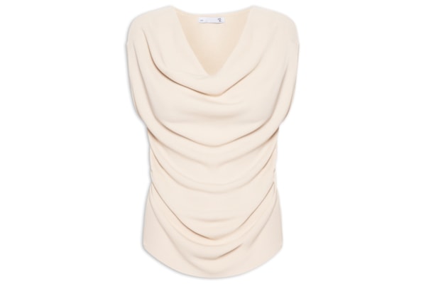 Blusa Feminina Decote Degagê Em Tricot - Bege