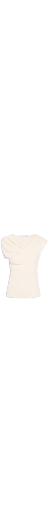 Blusa Feminina Decote Degagê Em Tricot - Bege