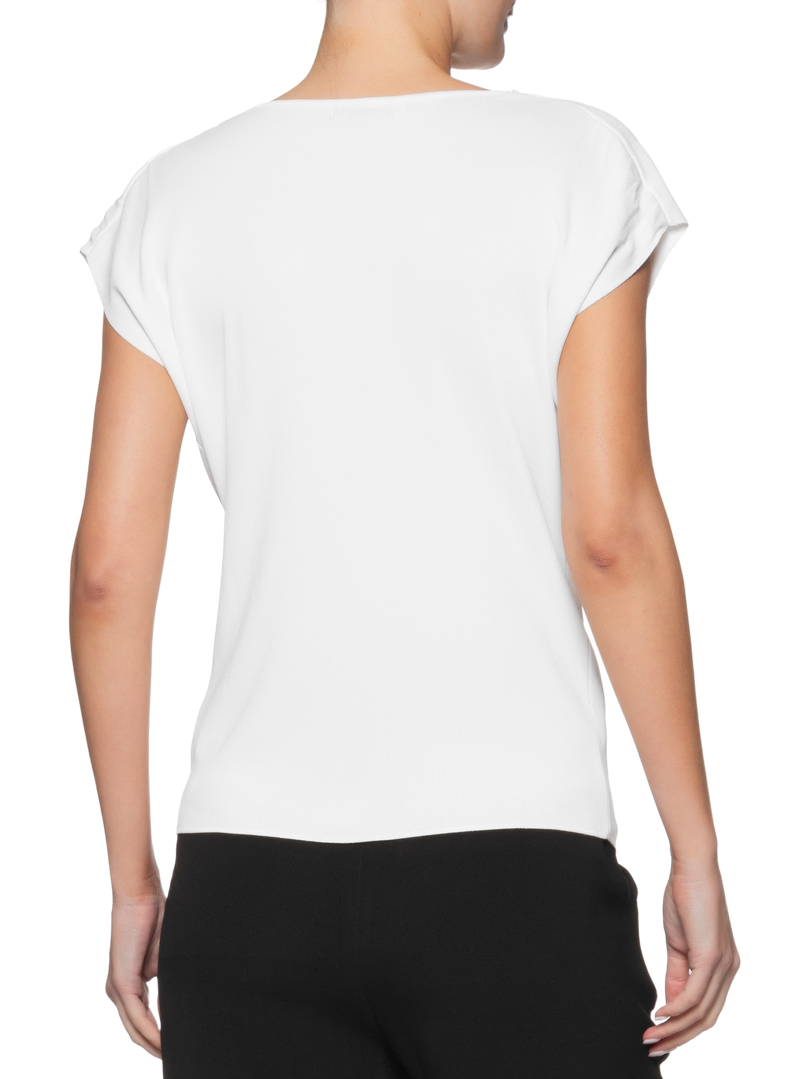 Blusa Feminina Decote Degagê Em Tricot Branco '2Essential