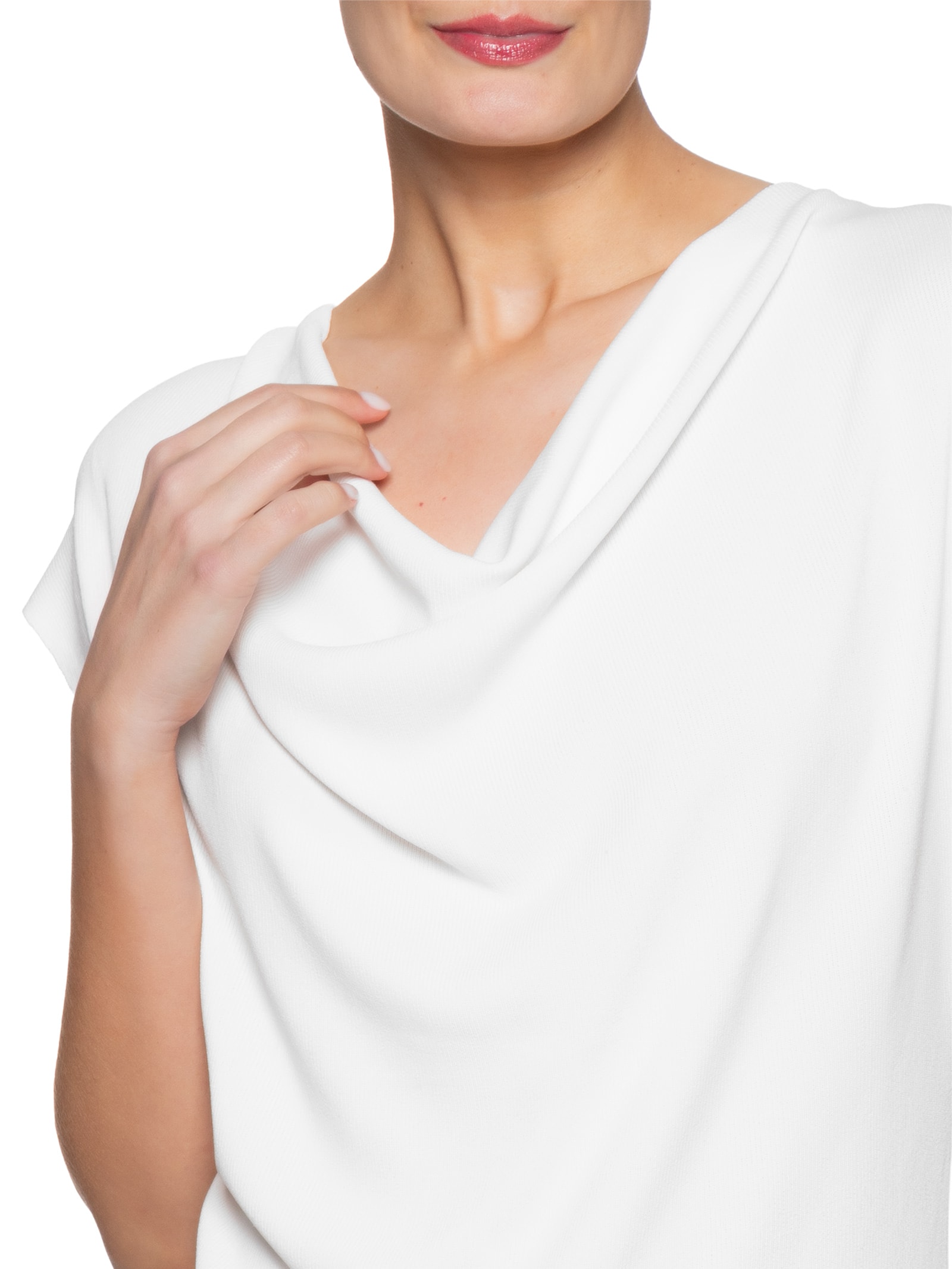 Blusa Feminina Decote Degagê Em Tricot Branco '2Essential