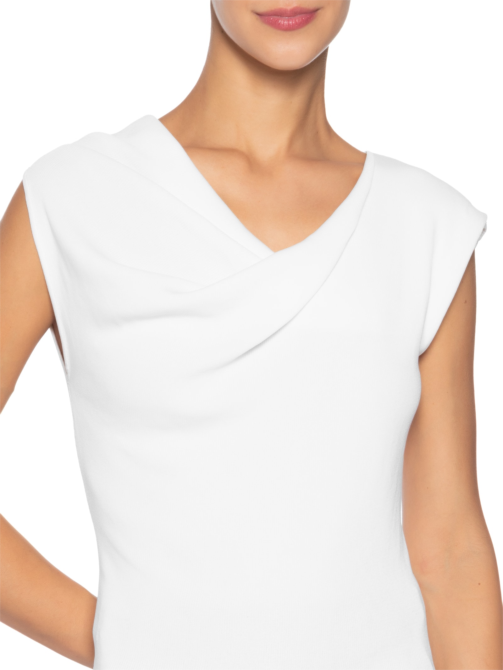 Blusa Feminina Decote Degagê Em Tricot Branco '2Essential