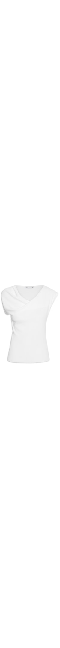 Blusa Feminina Decote Degagê Em Tricot - Branco