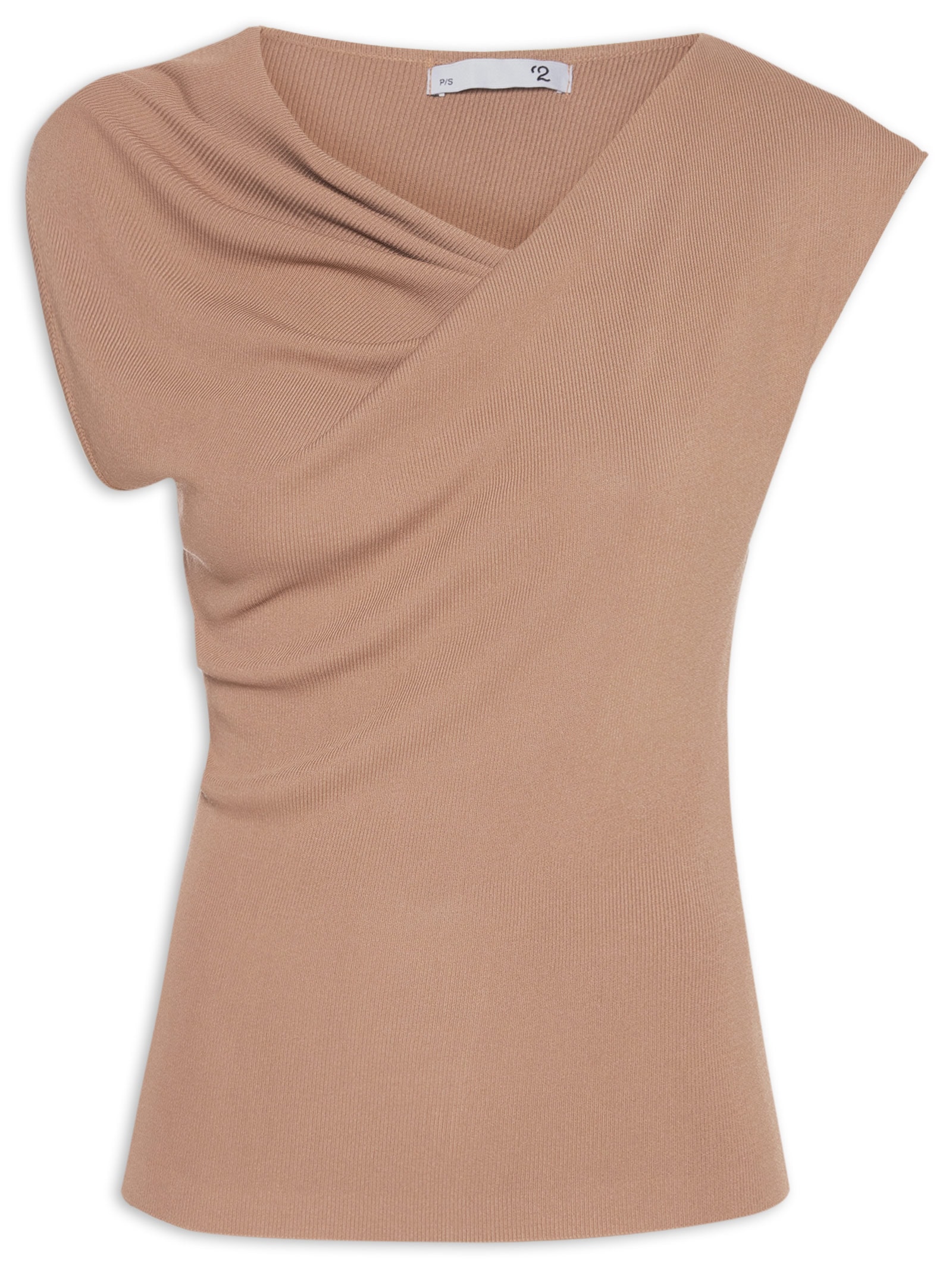 Blusa Feminina Decote Degagê Em Tricot Marrom '2Essential