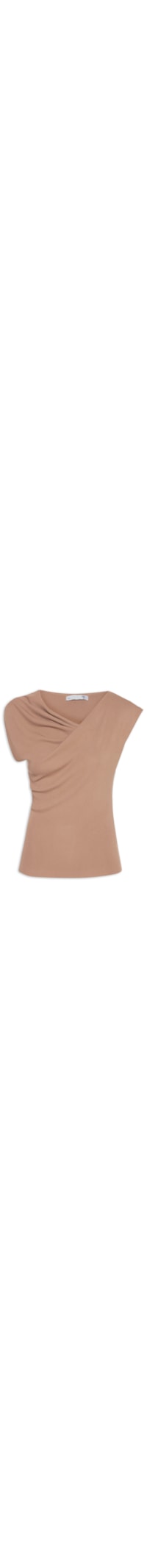 Blusa Feminina Decote Degagê Em Tricot - Marrom