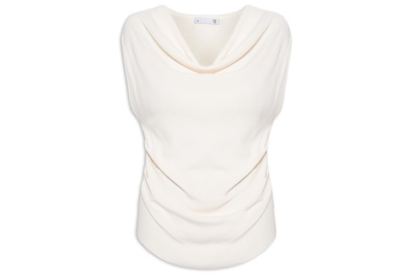 Blusa Feminina Decote Degagê Em Tricot - Off White