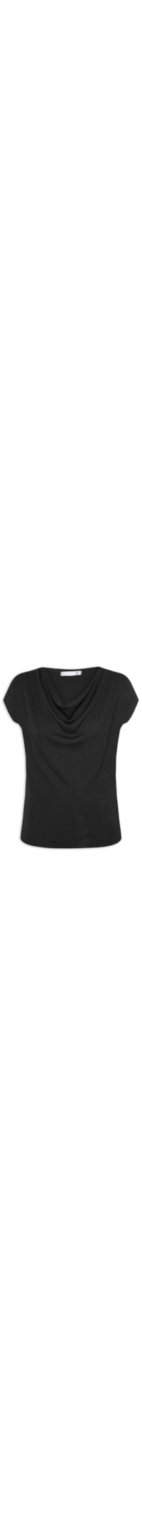 Blusa Feminina Decote Degagê Em Tricot - Preto