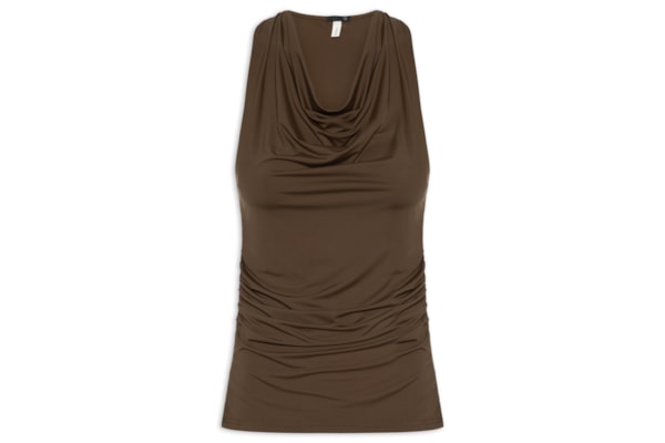 Blusa Feminina Decote Degagê - Marrom