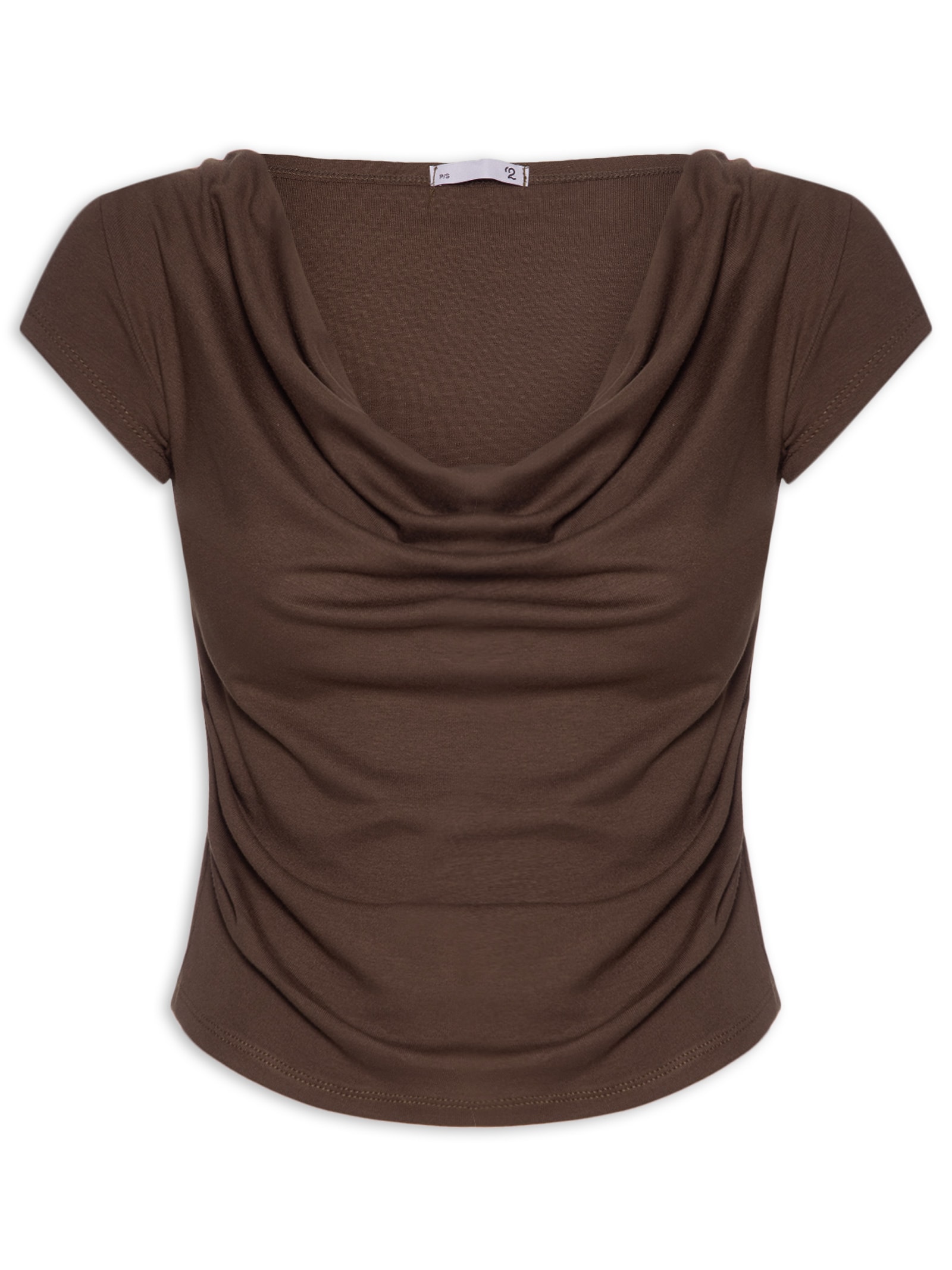 Blusa Feminina Decote Degagê Marrom '2Essential