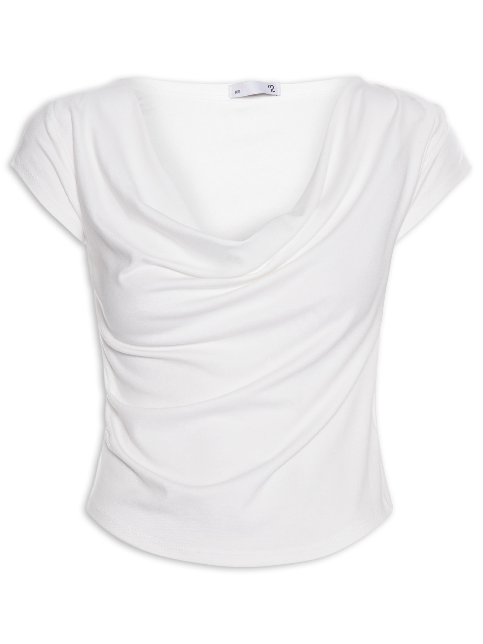 Blusa Feminina Decote Degagê Off White '2Essential