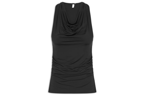 Blusa Feminina Decote Degagê - Preto