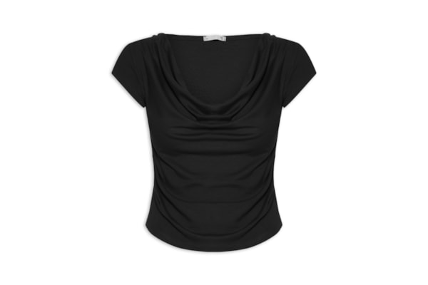 Blusa Feminina Decote Degagê - Preto