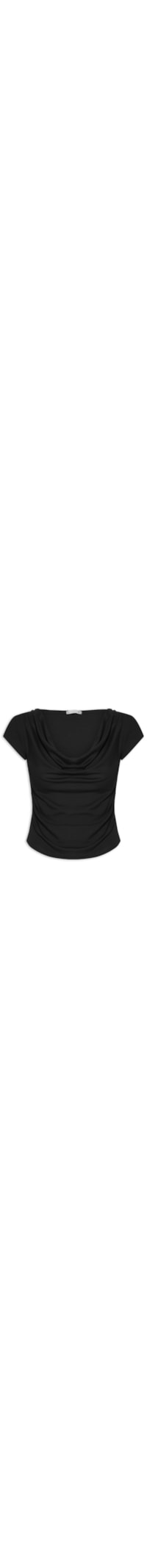 Blusa Feminina Decote Degagê - Preto