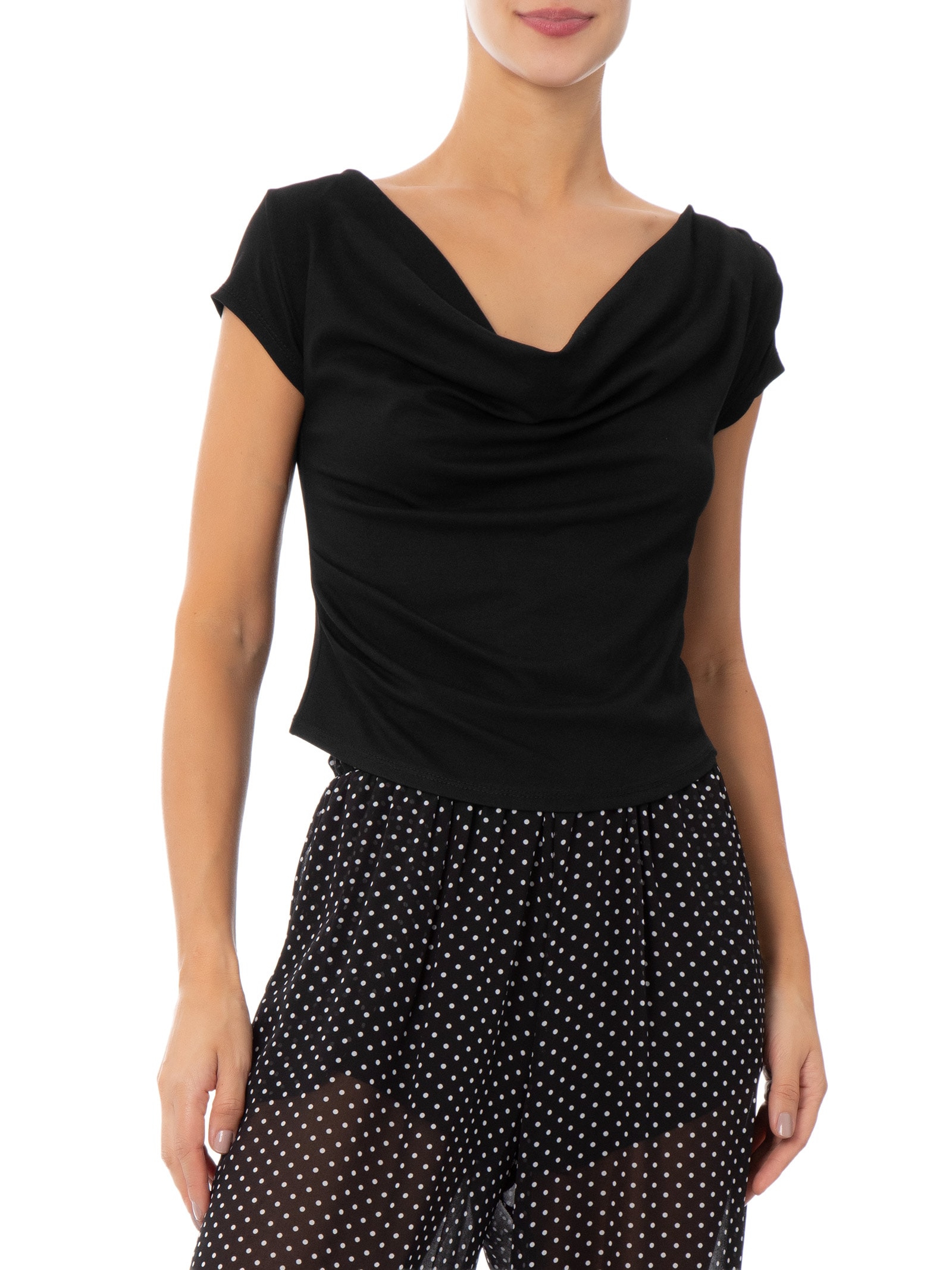 Blusa Feminina Decote Degagê Preto '2Essential