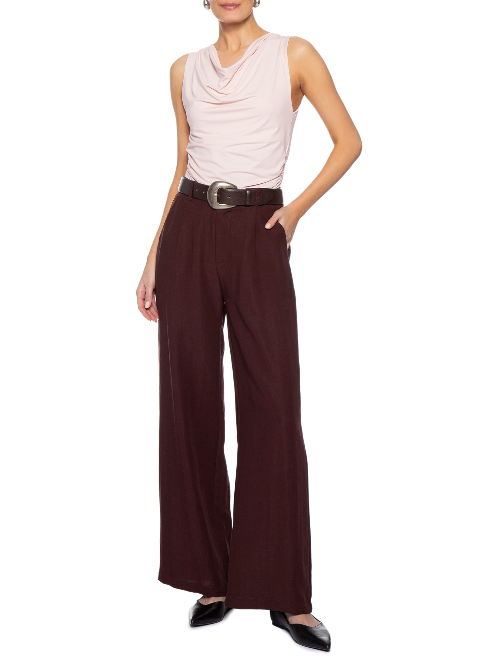 Blusa Feminina Decote Degagê Rosa '2Essential