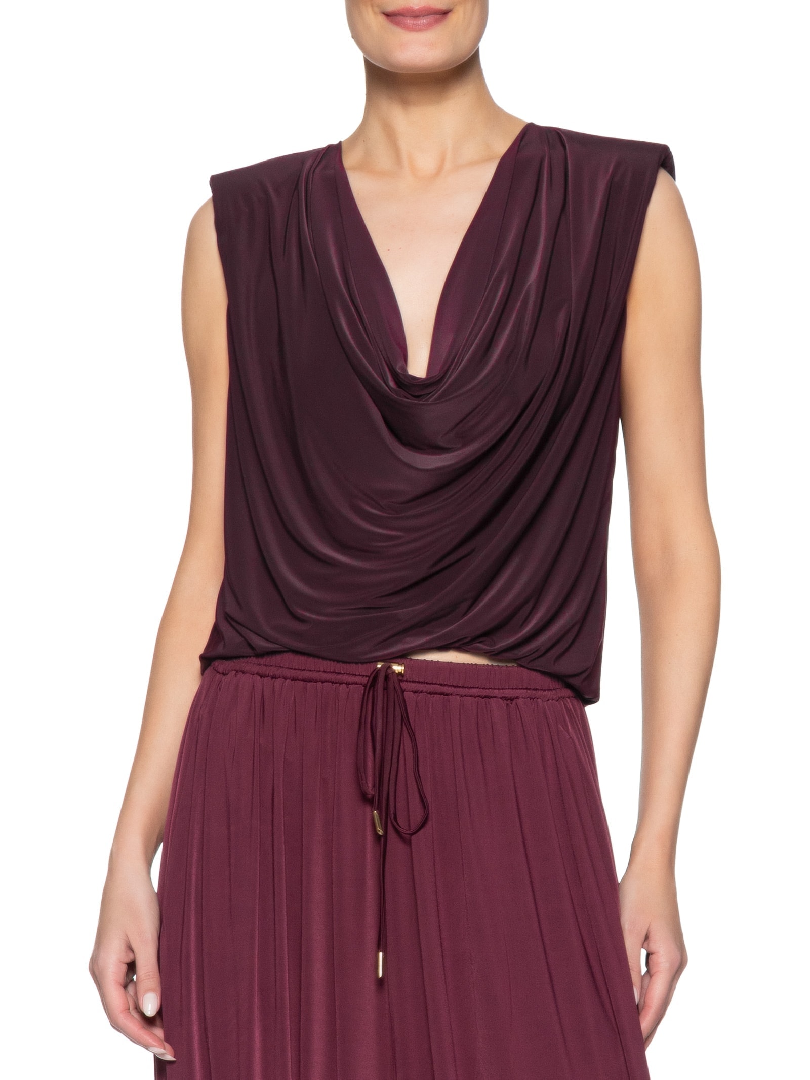 Blusa Feminina Decote Degagê Roxo Animale