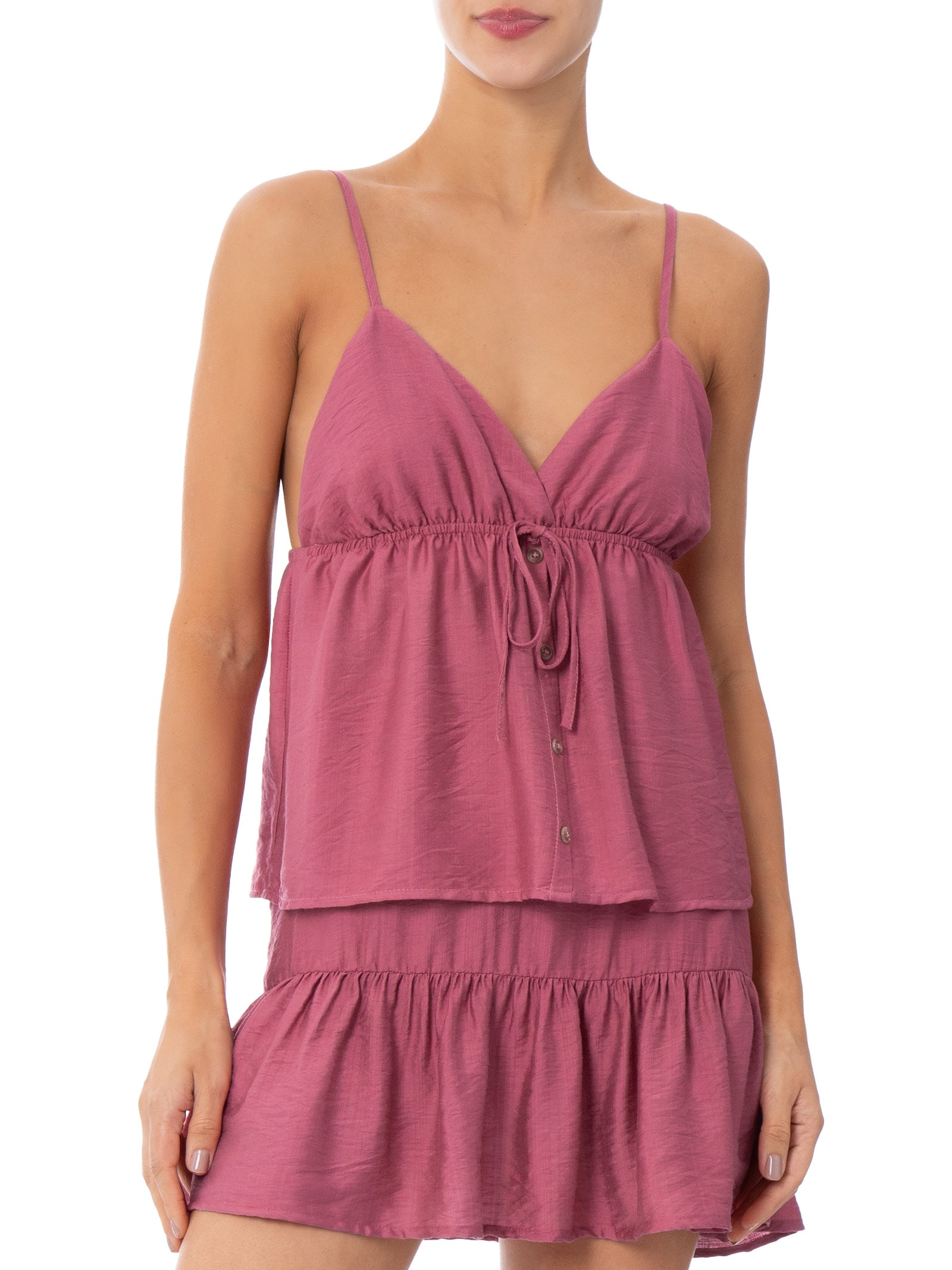Blusa Feminina Decote Em V Rosa Market 33