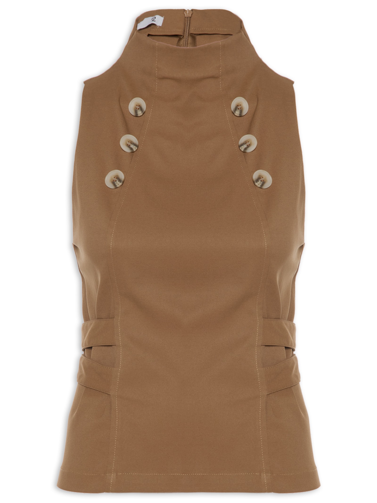 Blusa Feminina Decote Halter Marrom '2Essential