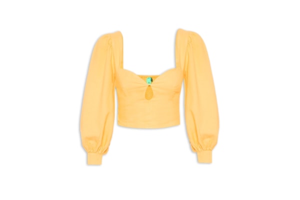 Blusa Feminina Decote Mangões - Amarelo