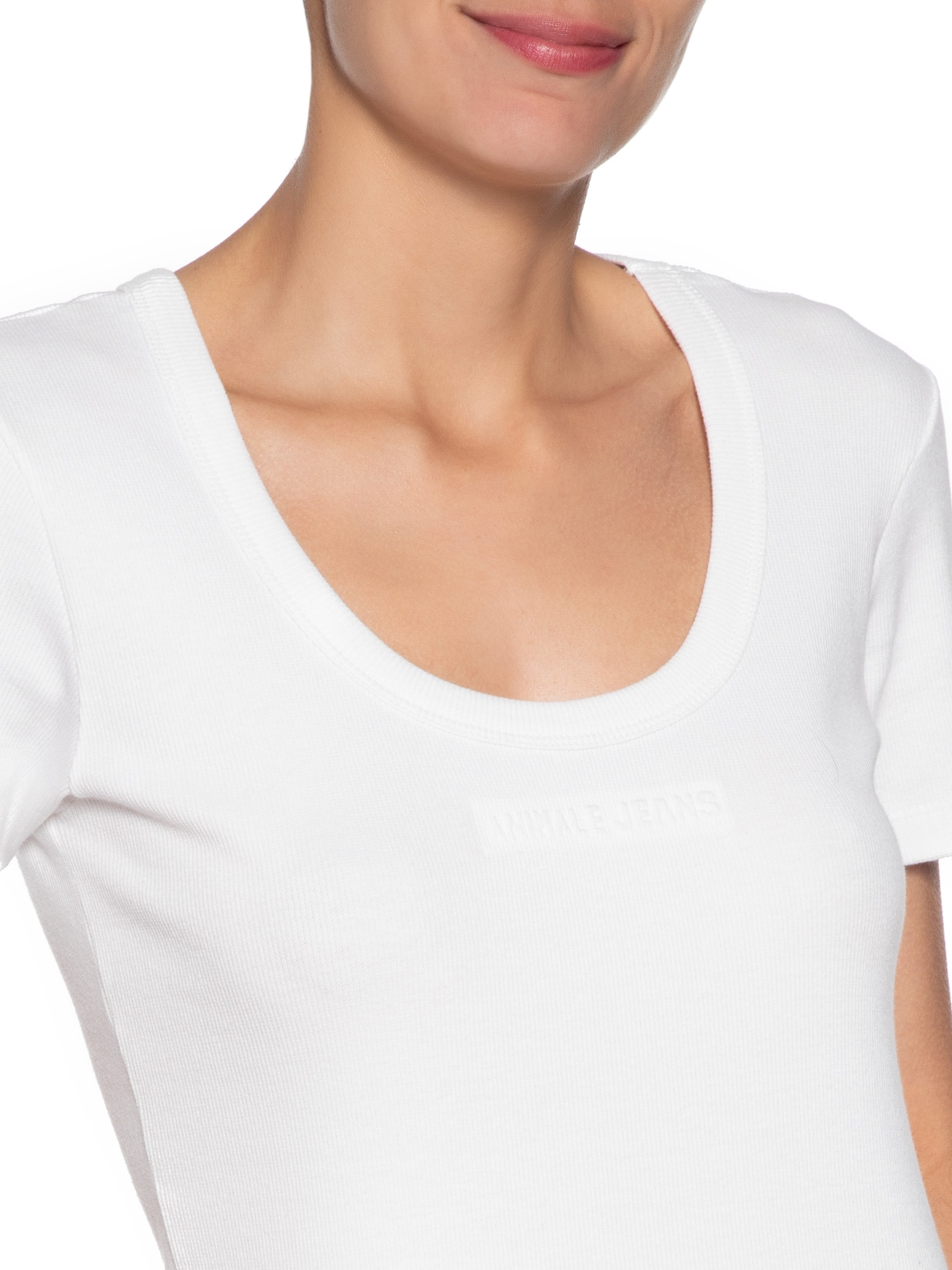 Blusa Feminina Decote Quadrado Basic Branco Animale Jeans