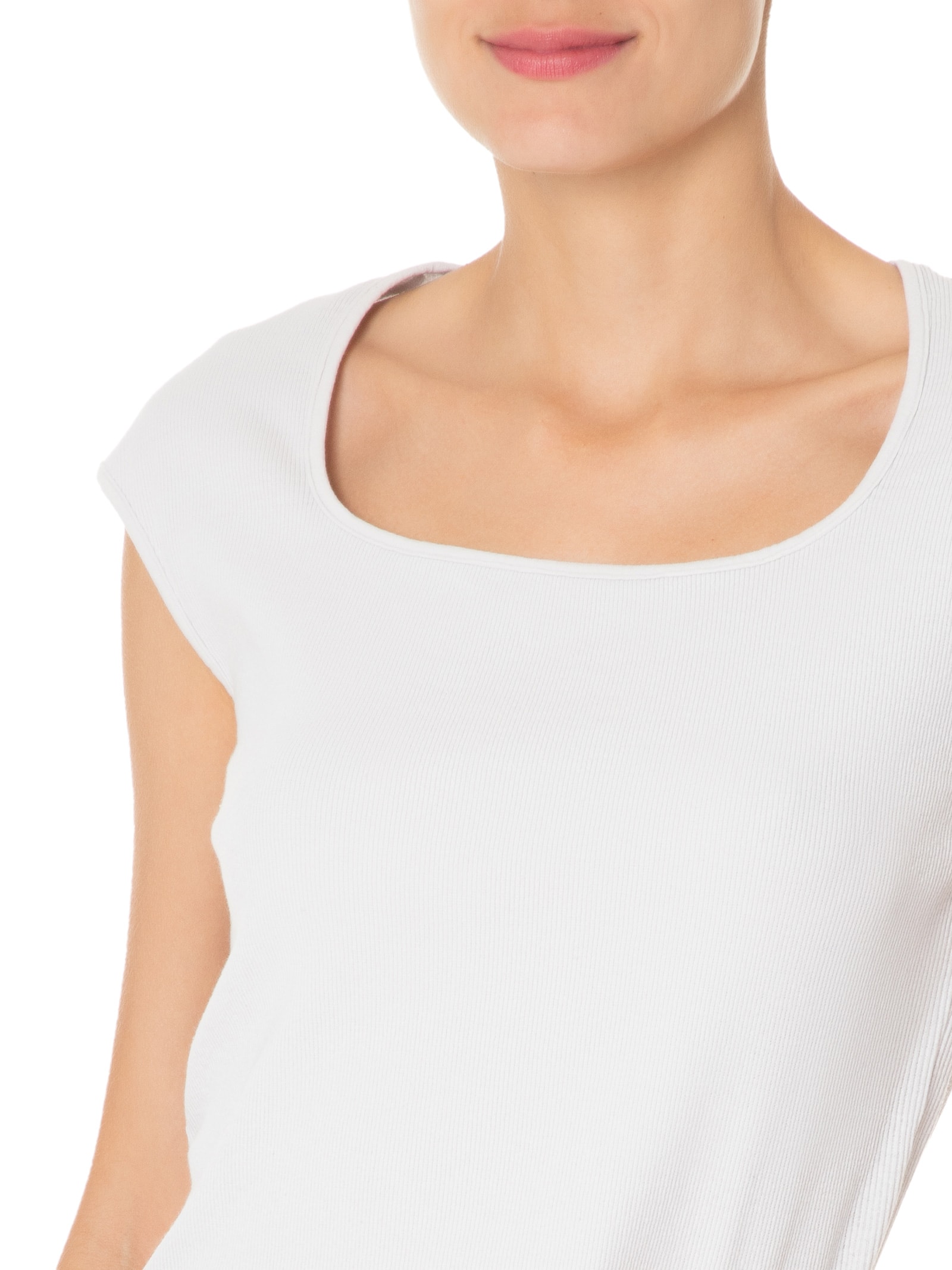 Blusa Feminina Decote Quadrado sem Manga Cinza Basiq