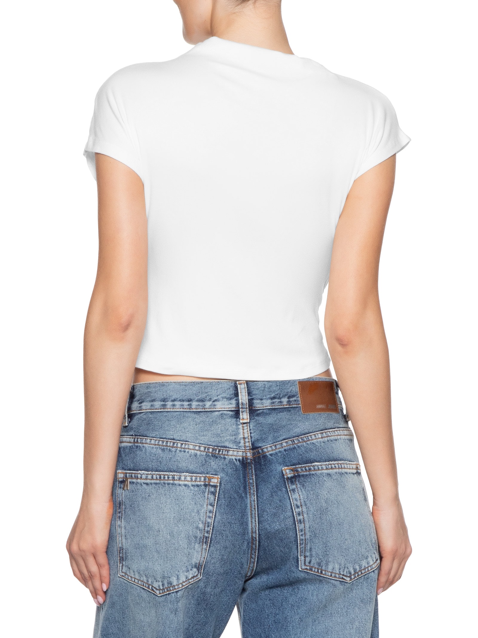 Blusa Feminina Decote Reto Drapeada Branco Basiq