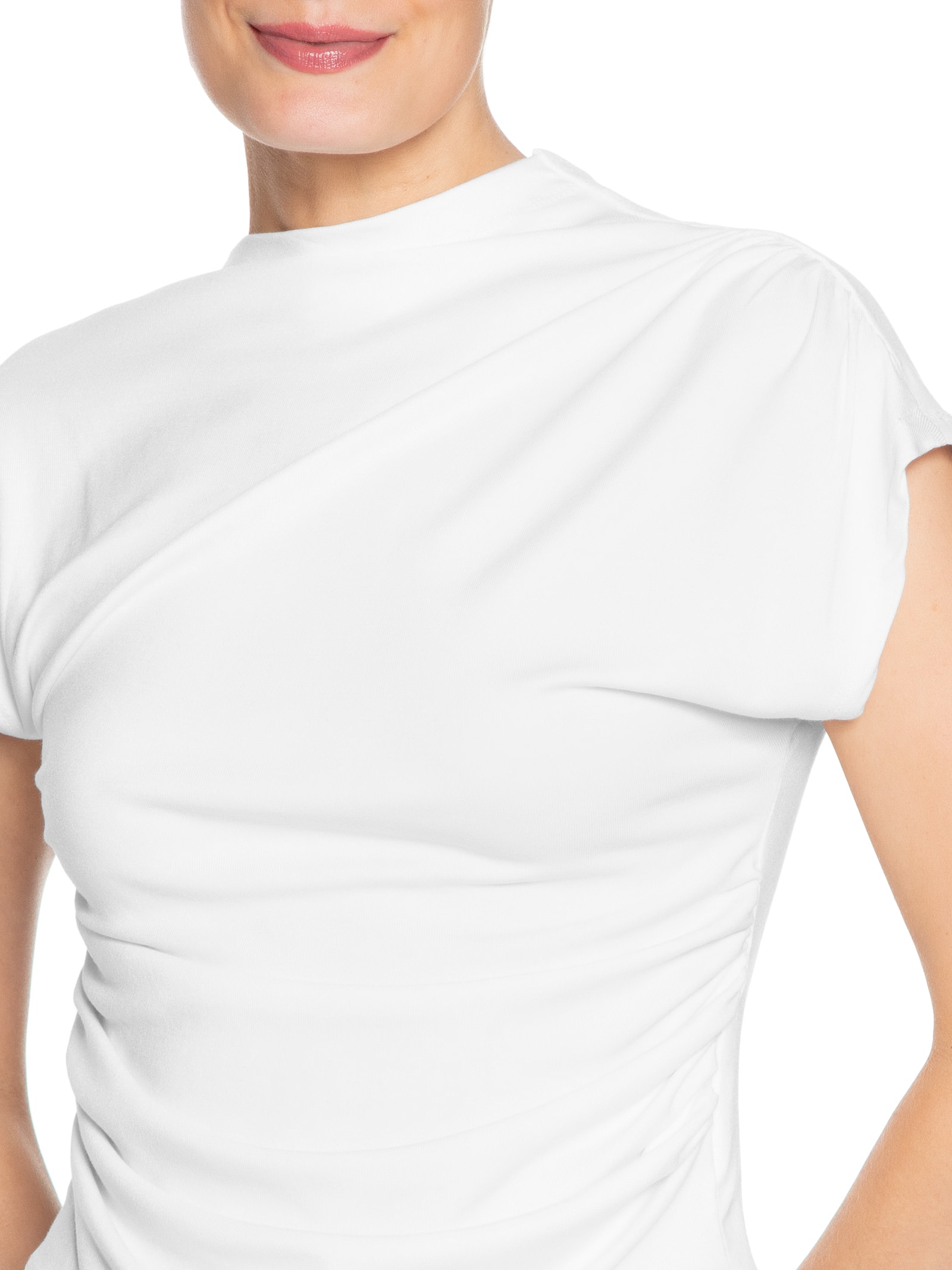 Blusa Feminina Decote Reto Drapeada Marrom Basiq