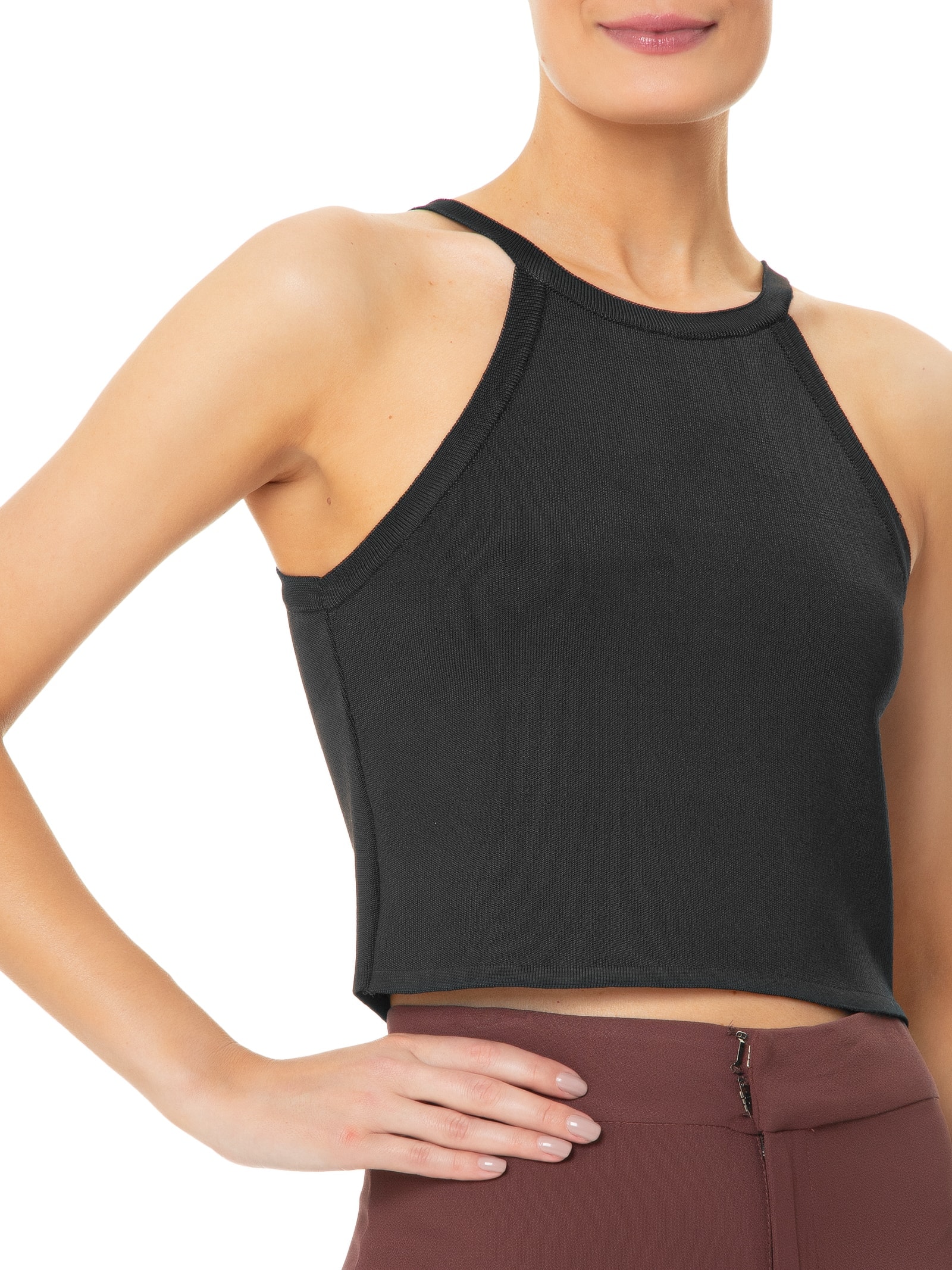 Blusa Feminina Decote Trapézio Preto '2Essential