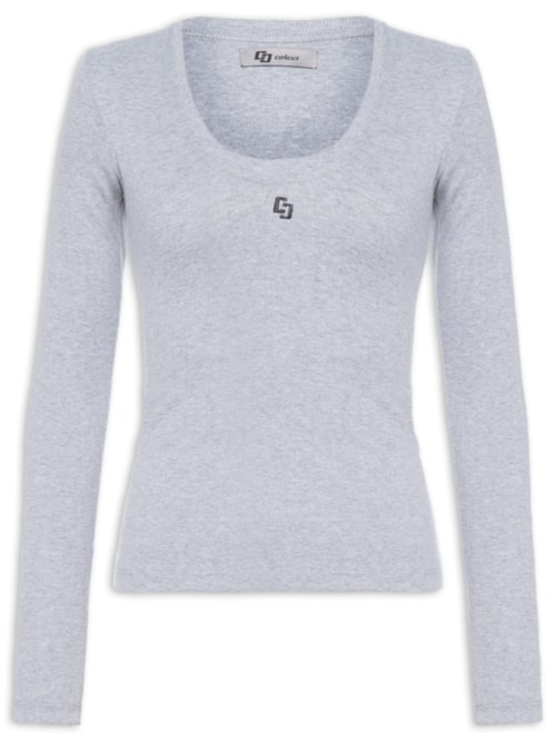 Blusa Feminina Decote U - Cinza