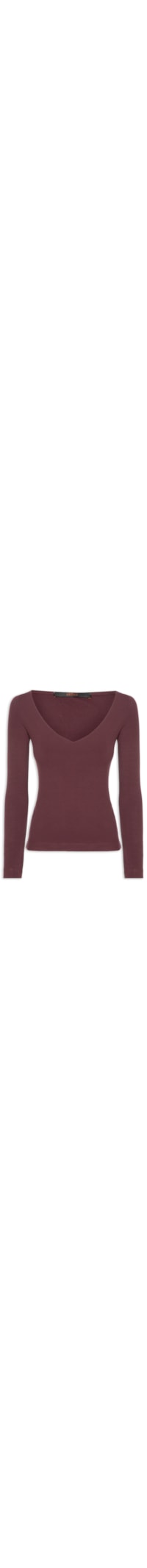 Blusa Feminina Decote V Aberto Boho - Marrom