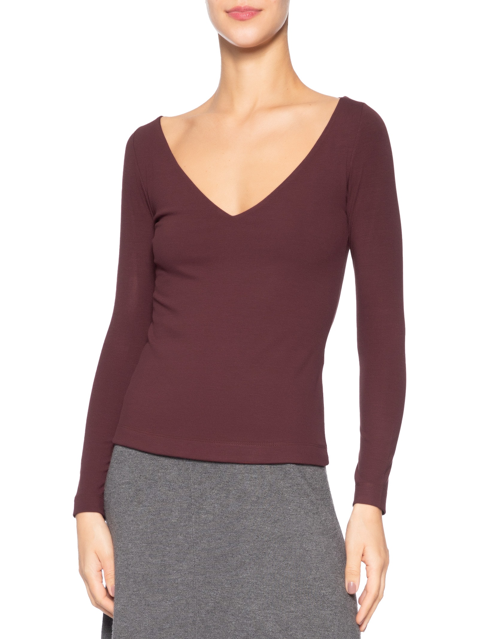 Blusa Feminina Decote V Aberto Boho Marrom Animale