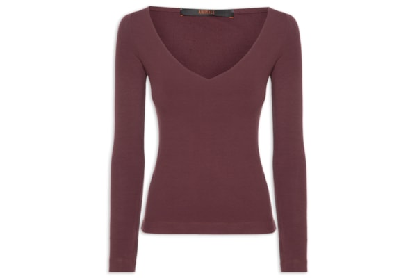 Blusa Feminina Decote V Aberto Boho - Marrom