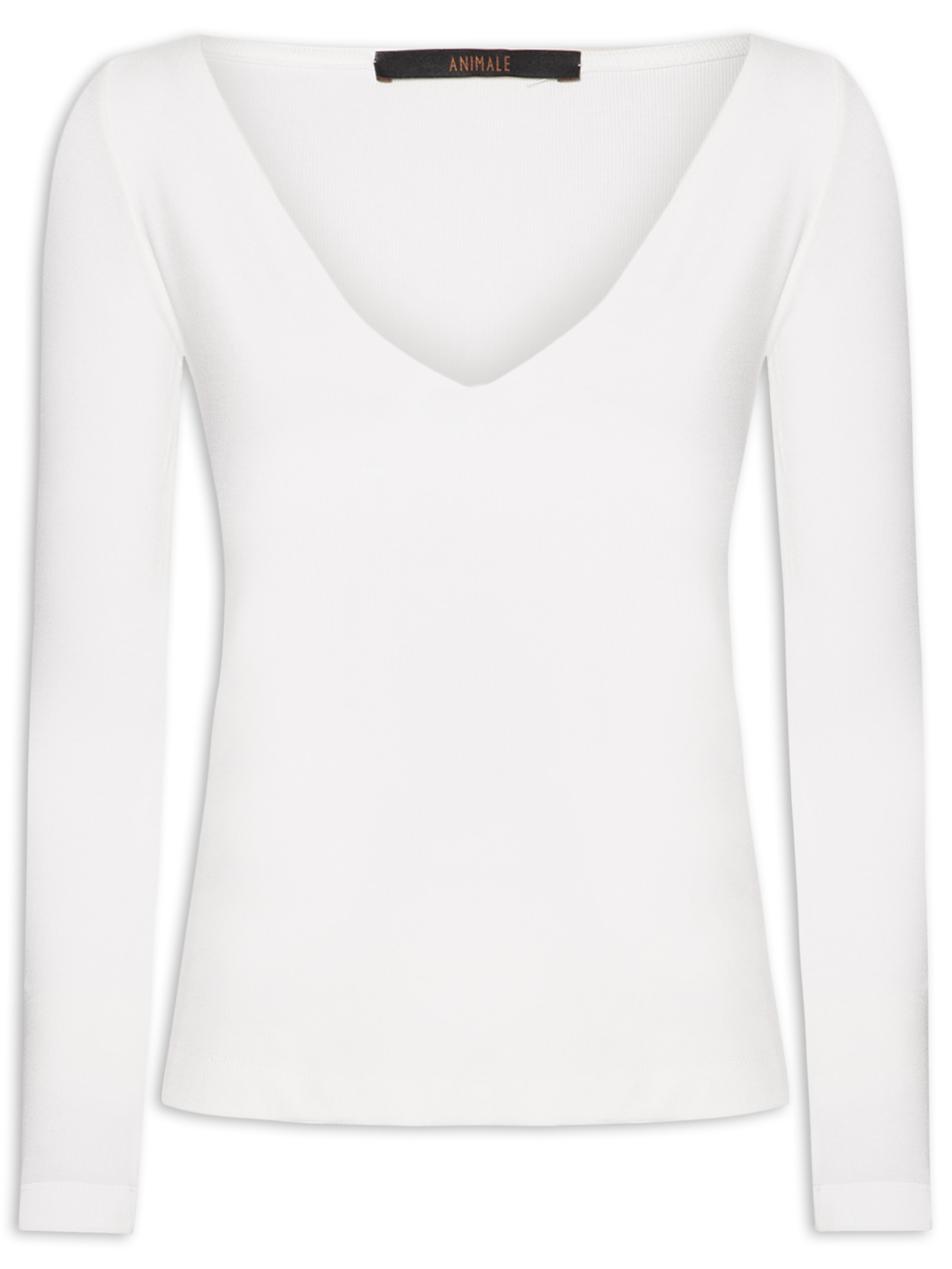 Blusa Feminina Decote V Aberto Branco Animale