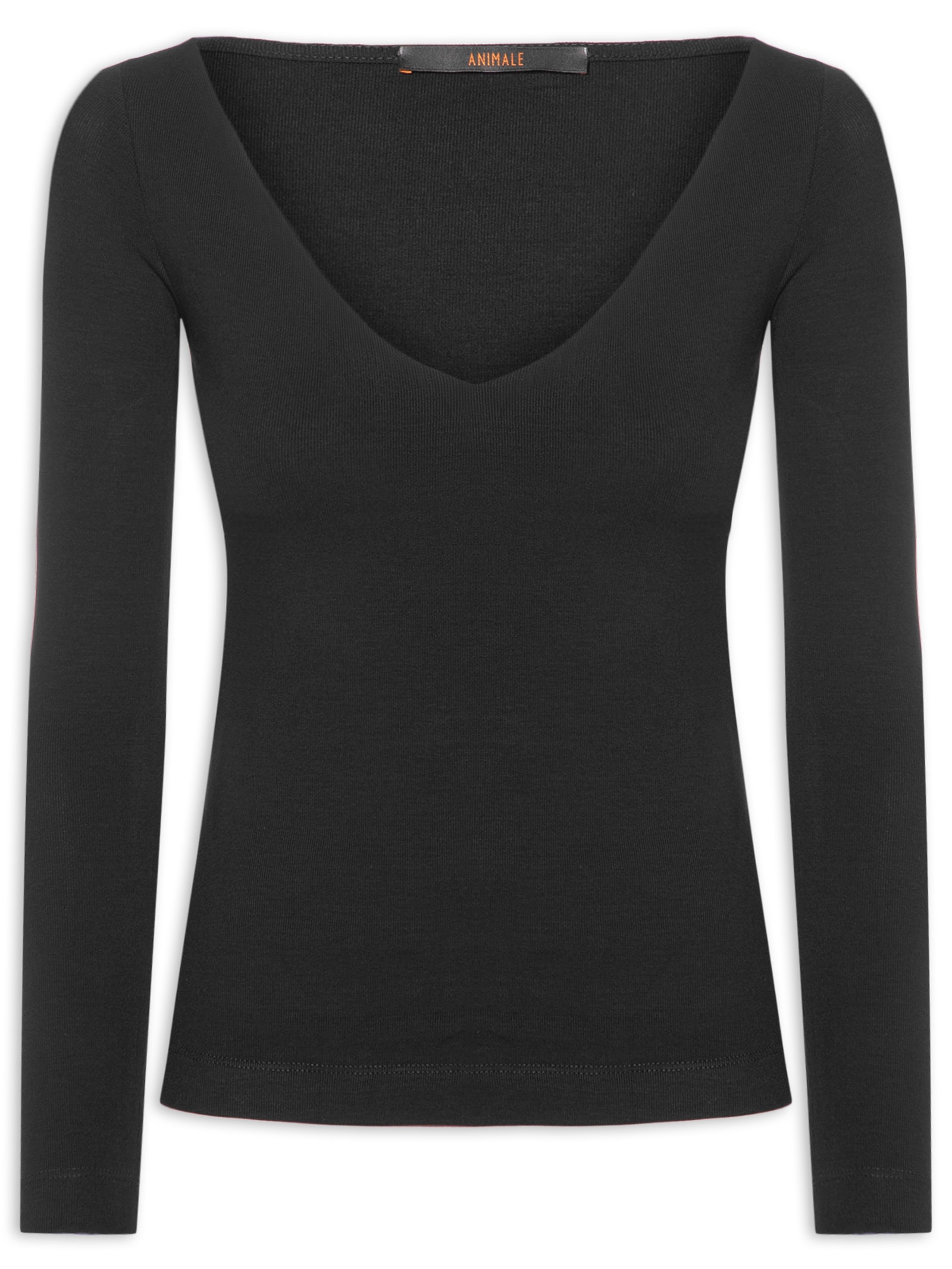 Blusa Feminina Decote V Aberto Preto Animale