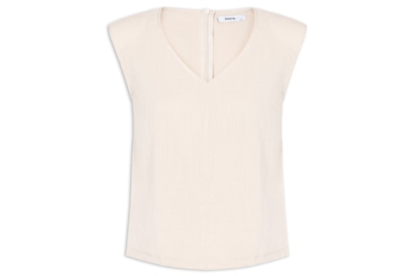 Blusa Feminina Decote V - Bege
