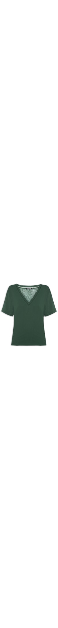 Blusa Feminina Decote V Com Entremeio - Verde