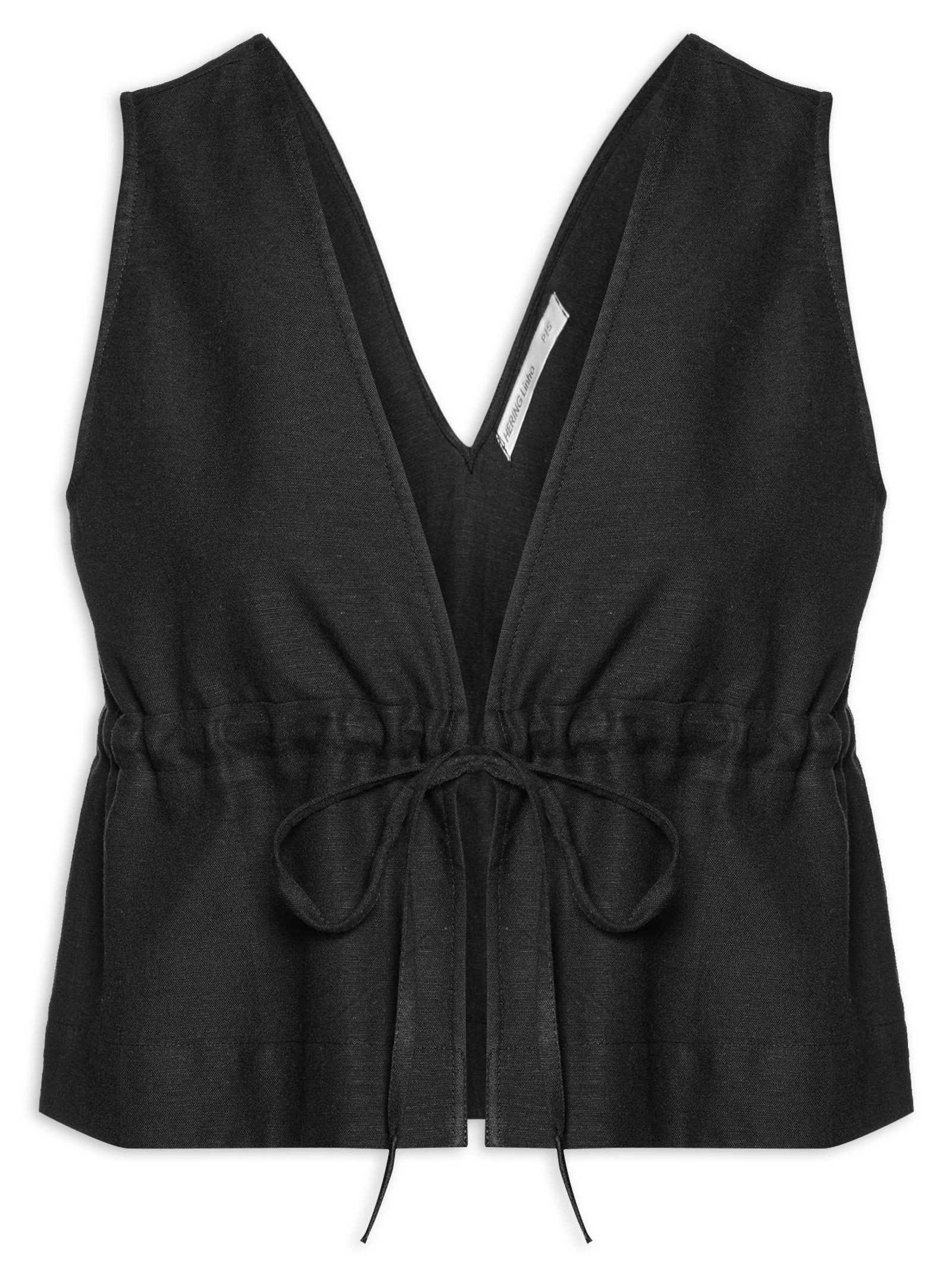 Blusa Feminina Decote V Com Linho Preto Hering