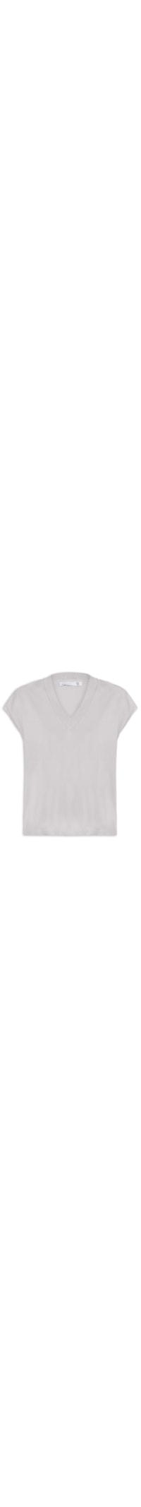 Blusa Feminina Decote V em Tricot - Cinza