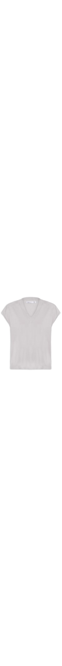 Blusa Feminina Decote V em Tricot - Cinza