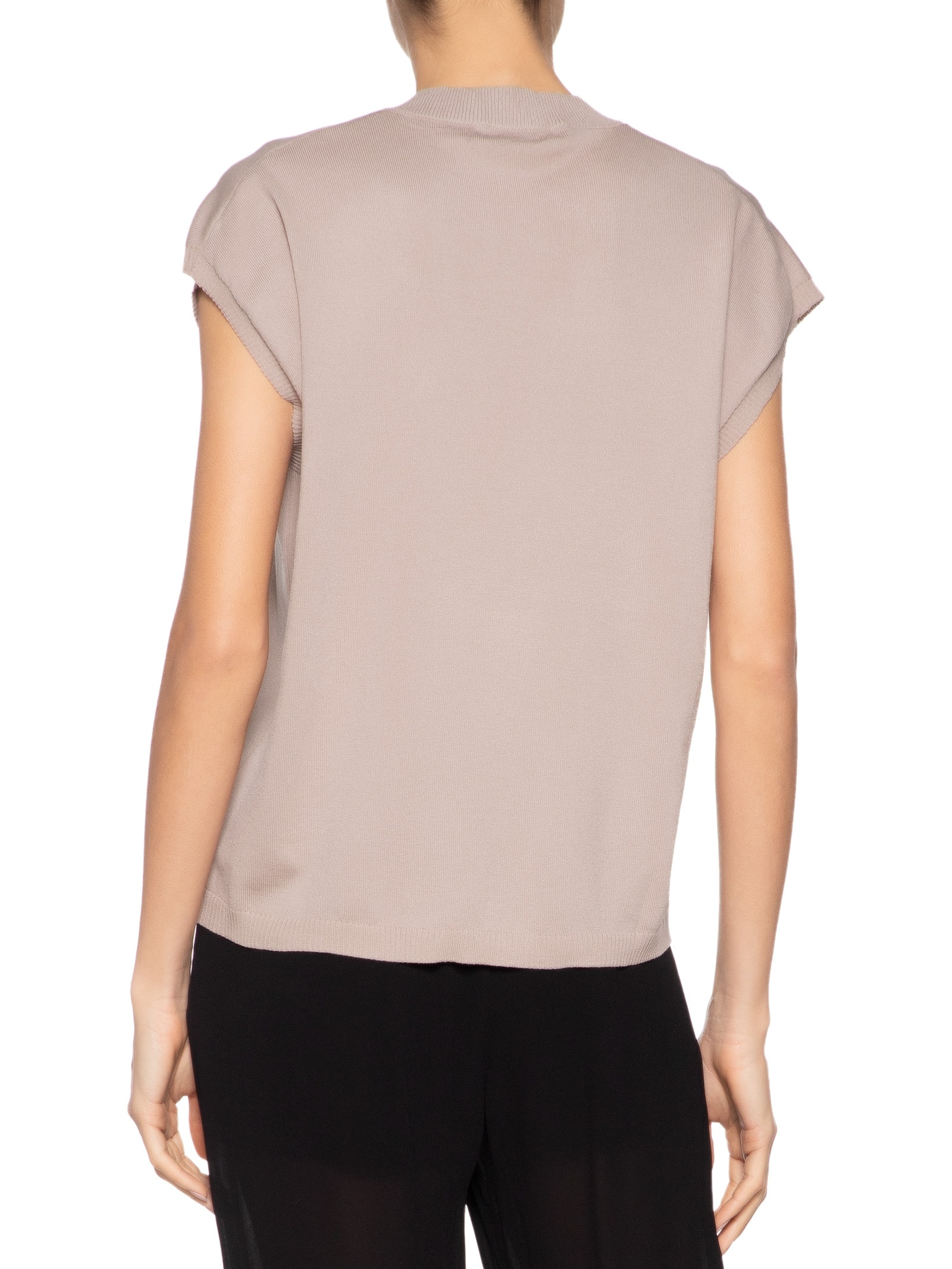 Blusa Feminina Decote V em Tricot Khaki '2Essential