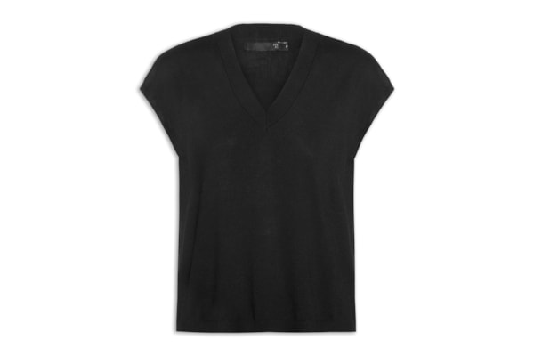 Blusa Feminina Decote V em Tricot - Preto